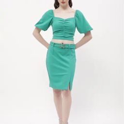 MADAME Green Above Knee Co-Ord Set-image-60
