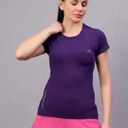 Vector X Purple Polyester Solid Half Sleeves Sport T-Shirt-image-57