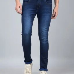 Crimsoune Club Blue Blended Slim Solid Jeans-image-56