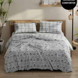 KOPA Classic Cotton Feel Multicolor Micro Fabric Floral 152 TC Bedsheet & Comforter with 2 Pillow Covers-image-8