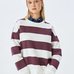 Koton Women Striped Sweatshirt-image-67