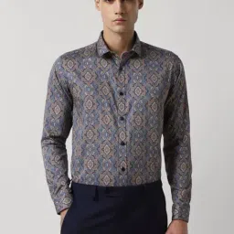 Van Heusen Grey Slim Fit Printed Shirt-picture-43