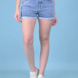 Crimsoune Club Blue Cotton Slim Fit Shorts-picture-18