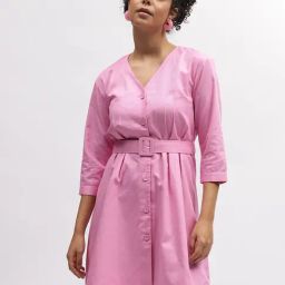 Elle Pink Regular Fit Shirt Dress-image-41