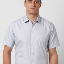 Van Heusen Men Textured Spread Collar Cotton Formal Shirt-image-99