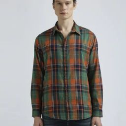 Pepe Jeans Green Cotton Regular Fit Checks Shirt-image-130