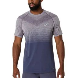 Asics Men's Lavender Grey & Indigo Fog Seamless Ss T-Shirt-image-78