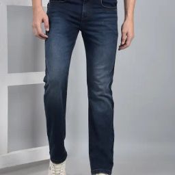 Crimsoune Club Blue Blended Slim Solid Jeans-picture-25