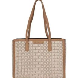 TOMMY HILFIGER Light Stone & Basket Brown Logo Tote-picture-39