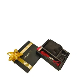 SASSORA Black Solid Bi-Fold Wallet, Keychain & Rakhi Combo Set image 3
