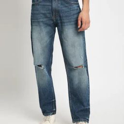 BENE KLEED Blue Cotton Straight Fit Solid Jeans-image-59
