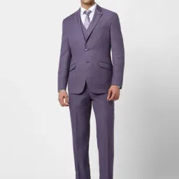 Van Heusen Purple Slim Fit Three Piece Suit-image-77