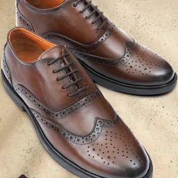 Hoversole X Nico Nerini Men's Carea Brown Leather Brogue Shoes-image-24