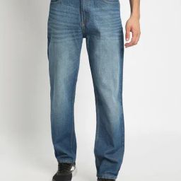 BENE KLEED Blue Cotton Straight Fit Solid Jeans-image-99