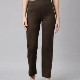 SHOWOFF Olive Straight Fit Mid Rise Trousers-image-29