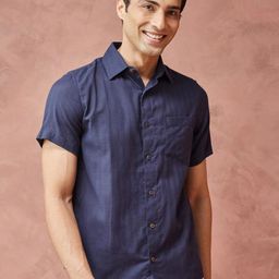Fabindia Men Spread Collar Solid Cotton Slim Fit Casual Shirt-image-54