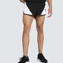 Puma RUNNING TEAM BUSINESS Black-Puma White Regular Fit Colour Block Sports Short-image-75