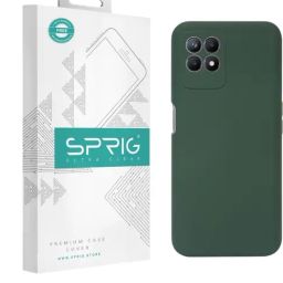 Sprig Liquid Silicone Back Cover for REALME 8i (Green)-image-94