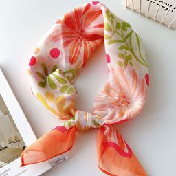 QUECY Women Printed Scarf with Solid Border-image-13