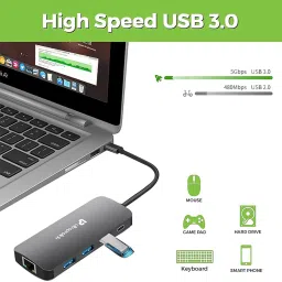 ULTRAPROLINK Pro UL1057 9-in-1 Type C USB Hub (Silver) image 3