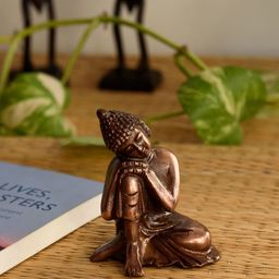 eCraftIndia Brown Resting Buddha Showpiece-93