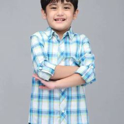Biglilpeople Boys Blue & White Cotton Checks Full Sleeves Shirts-image-91