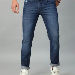 Bushirt Dark Blue Slim Fit Lightly Washed Cotton Jeans-picture-27