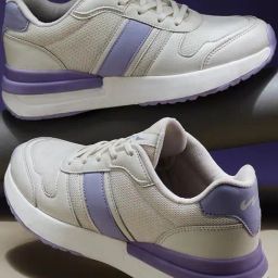 Campus Women's NITRO FLY Off White & Purple Running Shoes-image-41