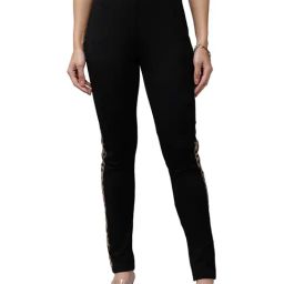 KASSUALLY Black Relaxed Fit Treggings-picture-1