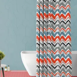 ArtzFolio White & Red Printed Waterproof Shower Curtain-image-74