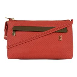 Baggit Red Textured Large Cross Body Bag-image-92