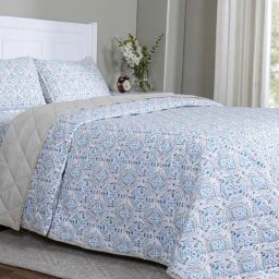 Maspar Avery Rust Cotton Floral 144 TC Double Bedsheet & Quilt with 2 Pillow Covers-picture-11