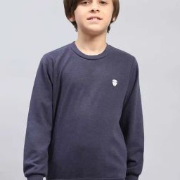 Monte Carlo Boys Blue Solid Full Sleeves Sweatshirts & Hoodies-image-24