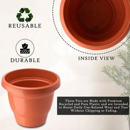 Kuber Industries 10 Pcs Red & Orange-colored Lightweight Planters image 4