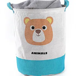 HOUSE OF QUIRK Blue & White Cotton Printed Laundry Bag-44