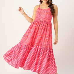 Jaipur Morni Pink Floral Ethnic Maxi Dress-image-85