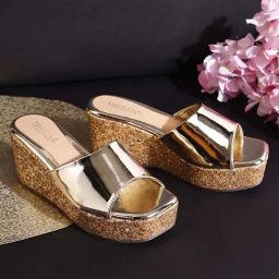 Truffle Collection Women's Pale Gold Casual Wedges-24