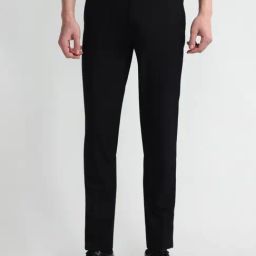 Arrow Black Slim Fit Trousers-picture-3