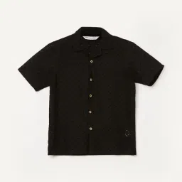 Fame Forever By Lifestyle Boys Black Cotton Embroidery Shirt-picture-27