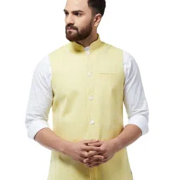 Sojanya Lemon Yellow Regular Fit Nehru Jacket image 1
