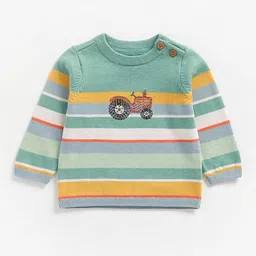 mothercare Boys Infant Multicoloured Pure Cotton Striped Pullover-22