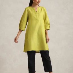 TrueBrowns Green Cotton Poly Regular Fit Kurta-picture-17