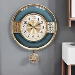 @home Seagreen Plastic Persian Pendulum Wall Clock - Set of 1-image-24