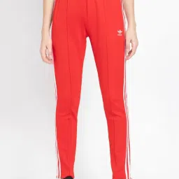 Adidas Originals Red Cotton Striped Track Pants-picture-12
