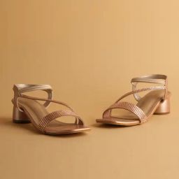 Eridani Women's Xena Rose Gold Ankle Strap Sandals-image-18