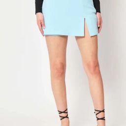 ZASTRAA Blue Solid Skorts-image-39