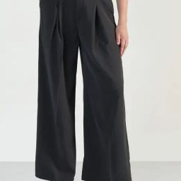 Showoff Grey Straight Fit Trousers With Belt-image-88