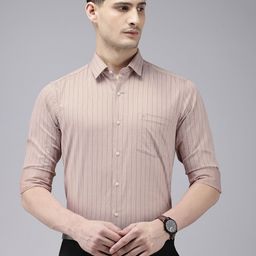 Arrow Pure Cotton Manhattan Slim Fit Opaque Striped Formal Shirt-image-12