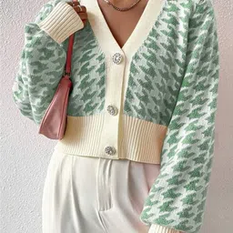 StyleCast Women Self Design Crop Cardigan-picture-33
