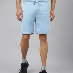ALCIS Powder Blue Printed Soft-Touch Slim Fit Athleisure Shorts-picture-45